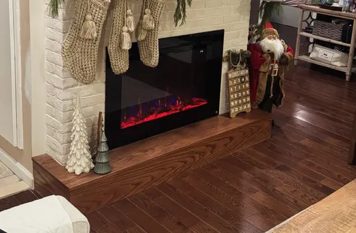 Custom-built fireplace feature adding warmth and character to a family living space