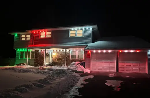 Permanent Govee outdoor lighting installed low-profile under the soffits for a clean, factory-finished look